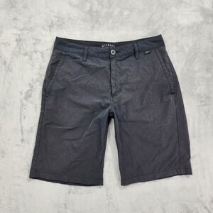 Nitrous Black Shorts Mens 30 Black Stretch Chino Microfiber Zip Pocket Casual